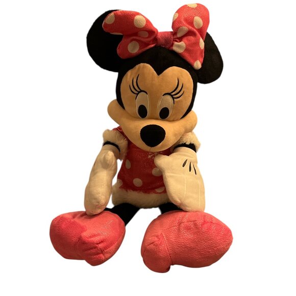 DISNEY Plush Minnie Mouse 22" Pink Dress Bow and Shoes She Sits - Picture 6 of 10